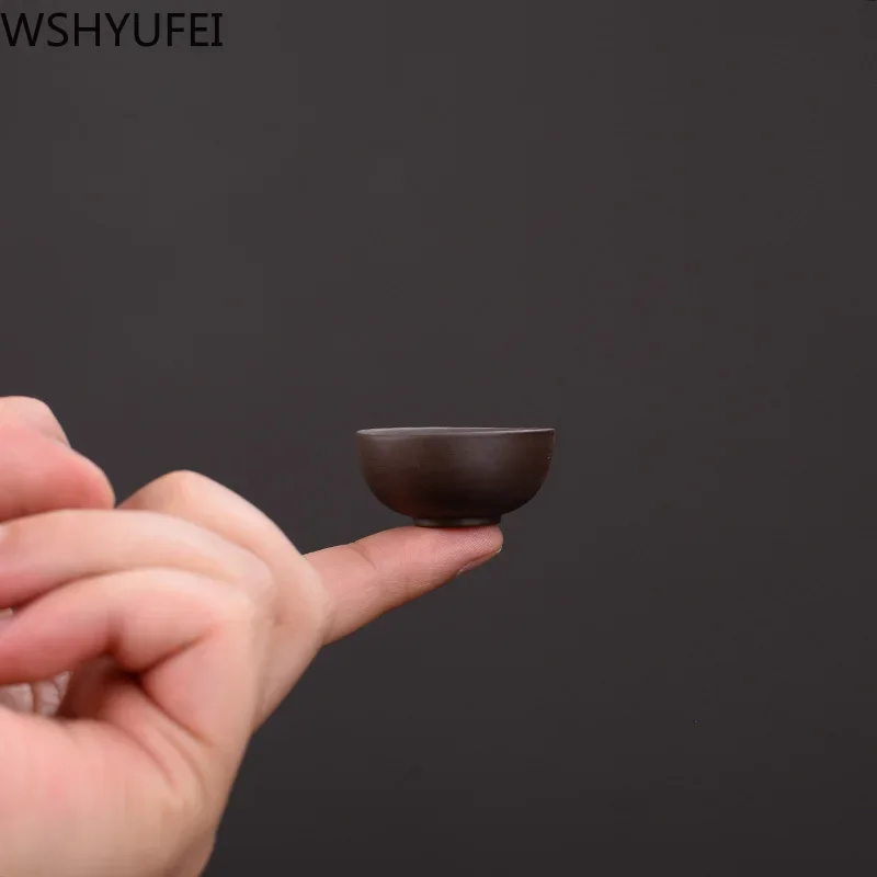 Tea Pet Ornaments 1 PCS Yixing Purple Clay Tea pet Ornament Mini Fingertip teacup Tea ceremony Accessories