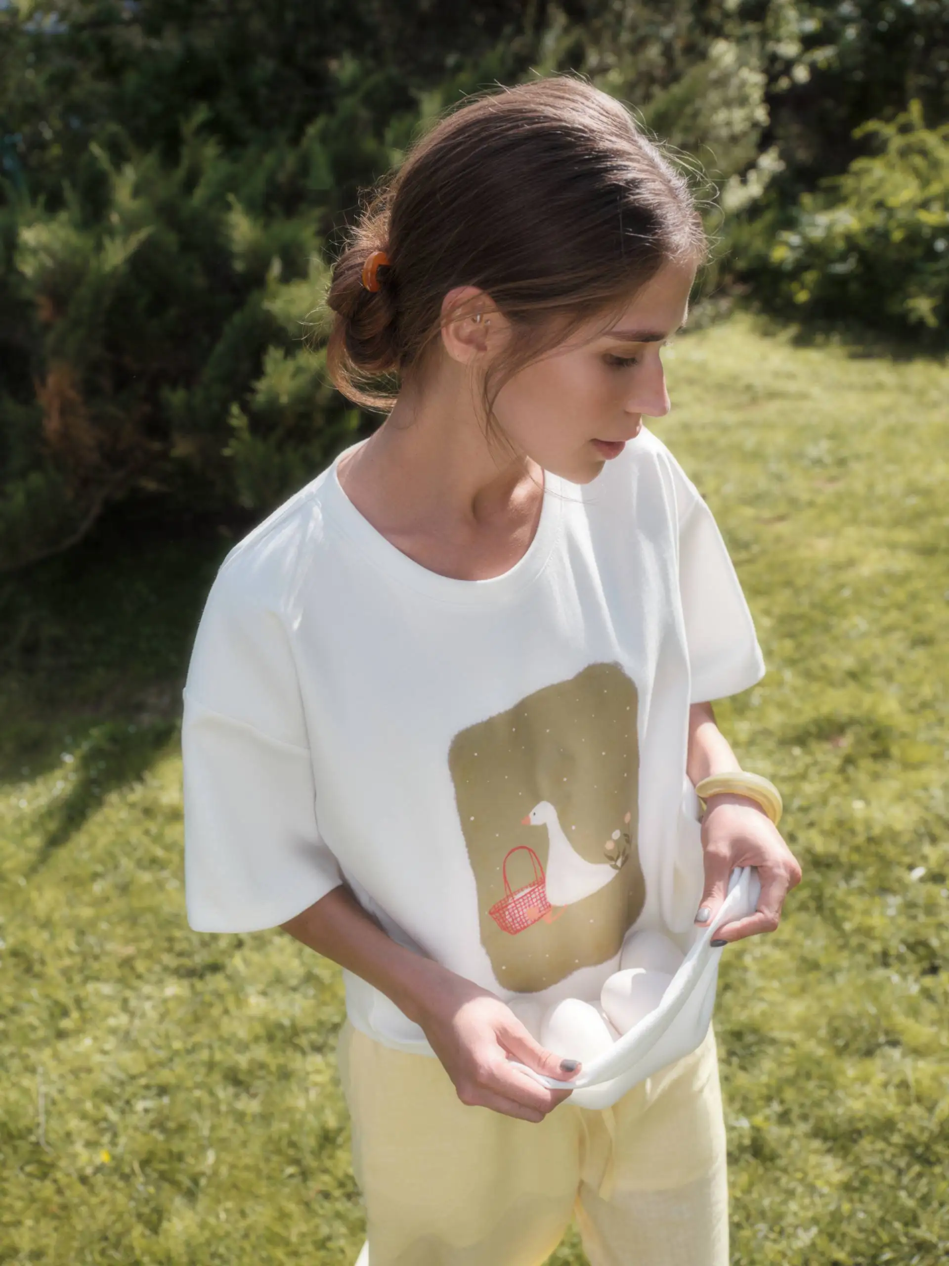 t-shirt in cotone a maniche corte e vestibilità ampia