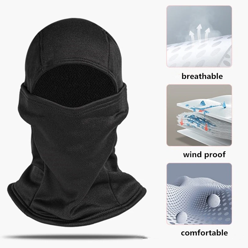 

1 Pc Winter Cold Warm Full Face Mask Plus Velvet Windproof Hood Sun Protection Motorcycle Brigade Male Sports Riding Hood