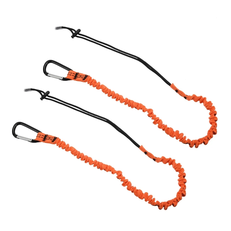 

2X Carabiner Lanyard Retractable Safety Rope Telescopic Elastic Climbing Tool