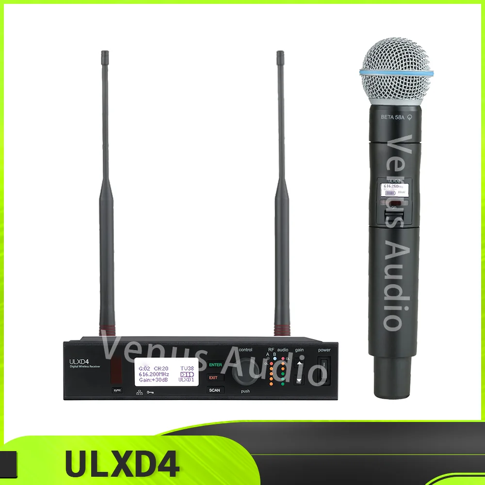 

Цифровой микрофон ULXD4 UHF, беспроводной микрофон, конденсаторная система, сценическая производительность 572-596/626-668/800-820 МГц