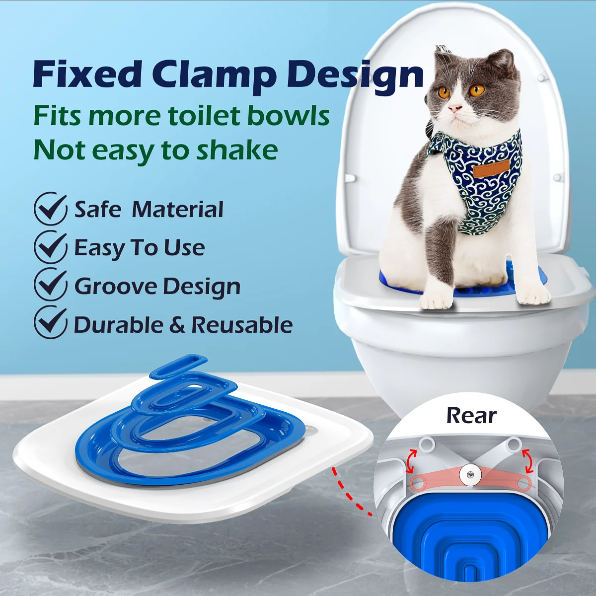 Newest Design Reusable Cat Toilet Bowl Training Kit Litter Box Cat Training Product Litter Tray
