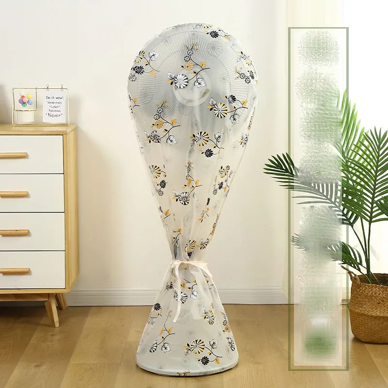 Plastic Printed Floor Standing Fan Cover Fan Dust Cover Transparent Desktop Waterproof Dust Universal Sun ProtectZE856