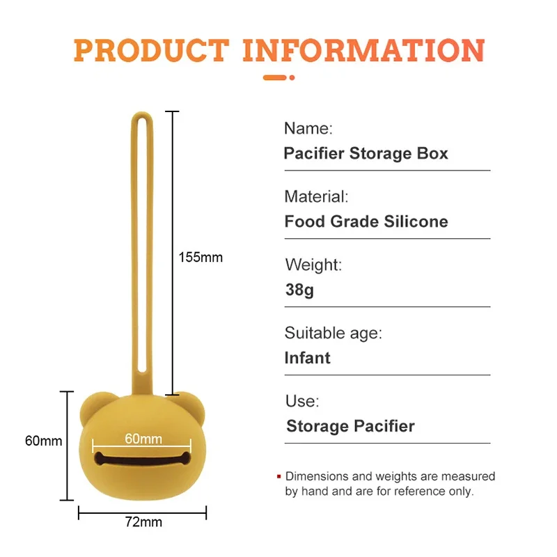 Food Grade Baby Silicone Pacifier Holder BPA Free Newborn Portable Soother Container Case Baby Cartoon Panda Nipple Storage Box 2