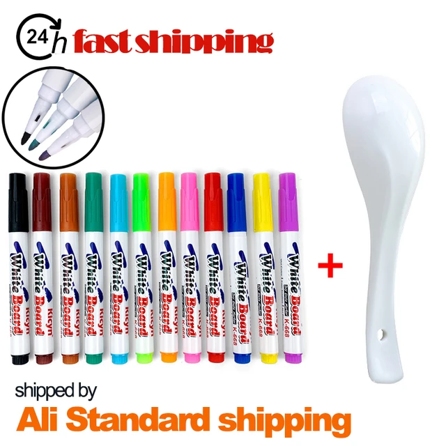 8/12 Colors Magical Water Floating Student Painting Brush Whiteboard Markers  Pen Suspension Kids Educational Painting Pen Toys 