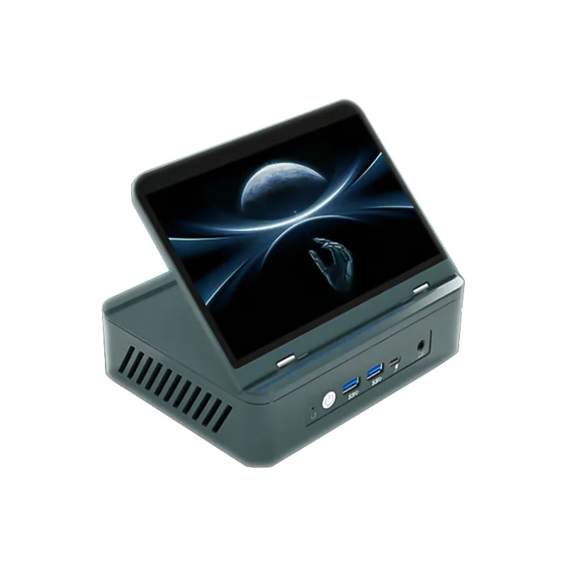 AMD 7"Screen Mini PC Ryzen 9 6900HX 8 Core DDR5 2xLAN 2.5G NVMe 2*Type-C Win11 Small Office/Home Computer WiFi6 BT5.2 HD DP 6