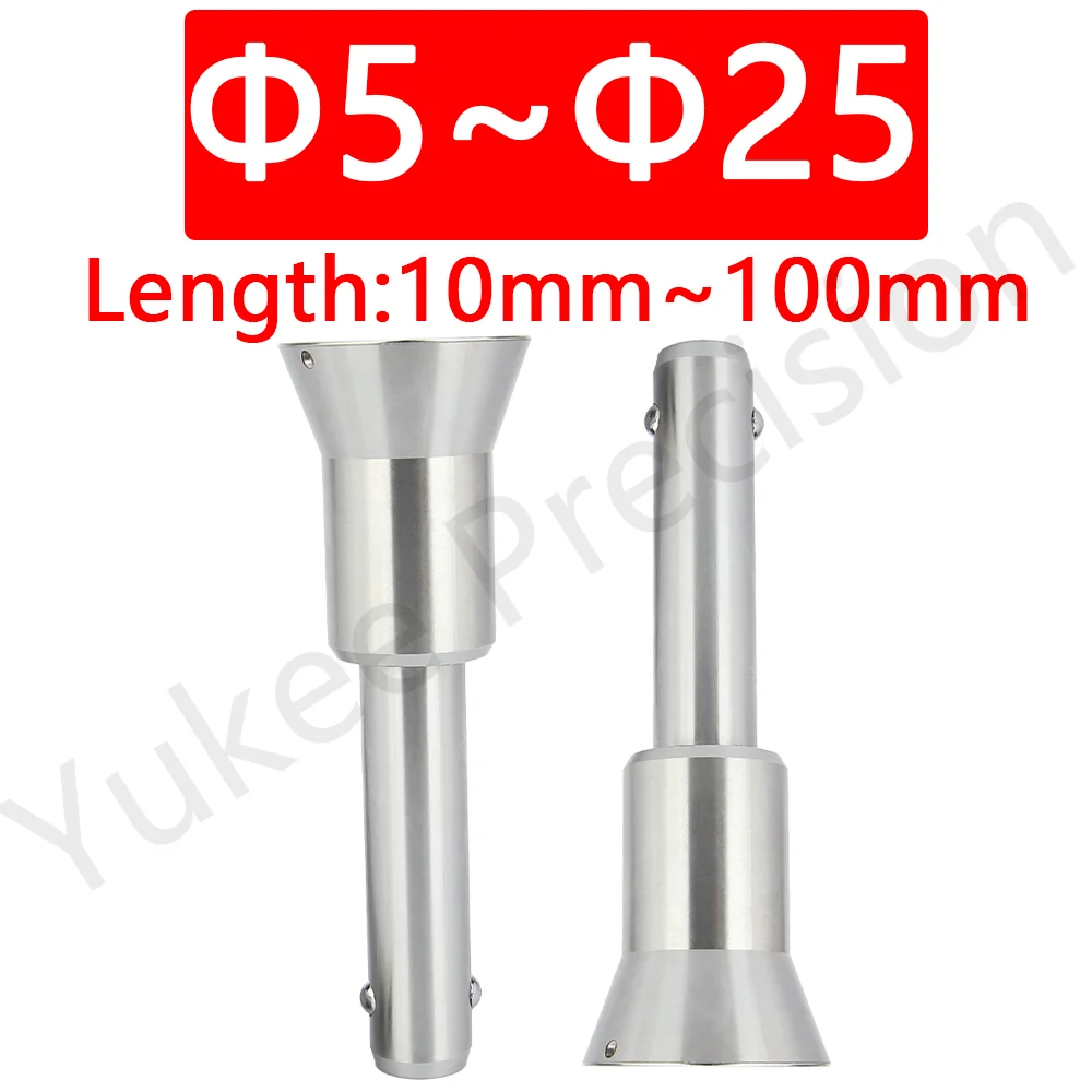 YK122 Large Stock Stainless Steel Handle Spring Detent Pin Recessed Button Dia 5~25mm Quick Release Ball Lock Pin Length 10~100