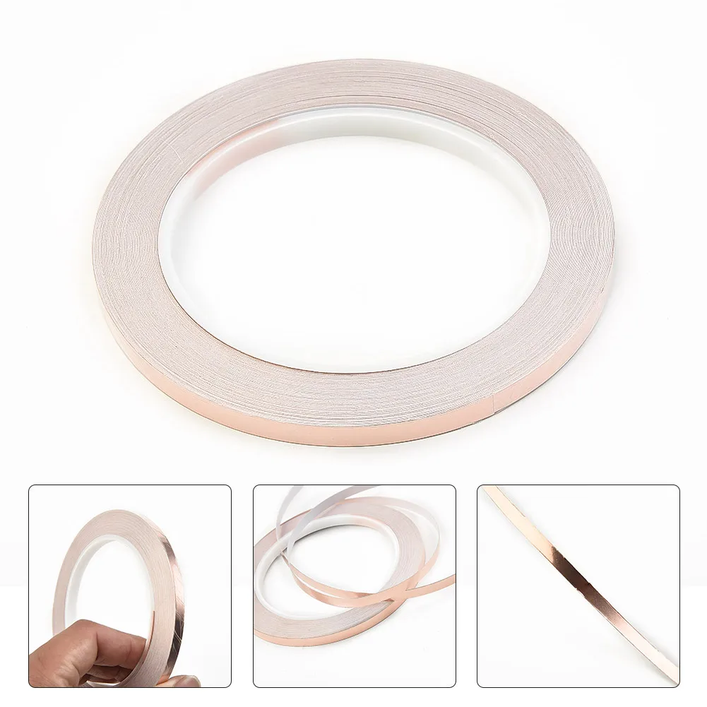 Description Picture 2 of item20M 65FT Single Side Conduction Copper Foil Tape High Temperature Resist Radiation Proof EMI Shielding Conductive Adhesive Taps