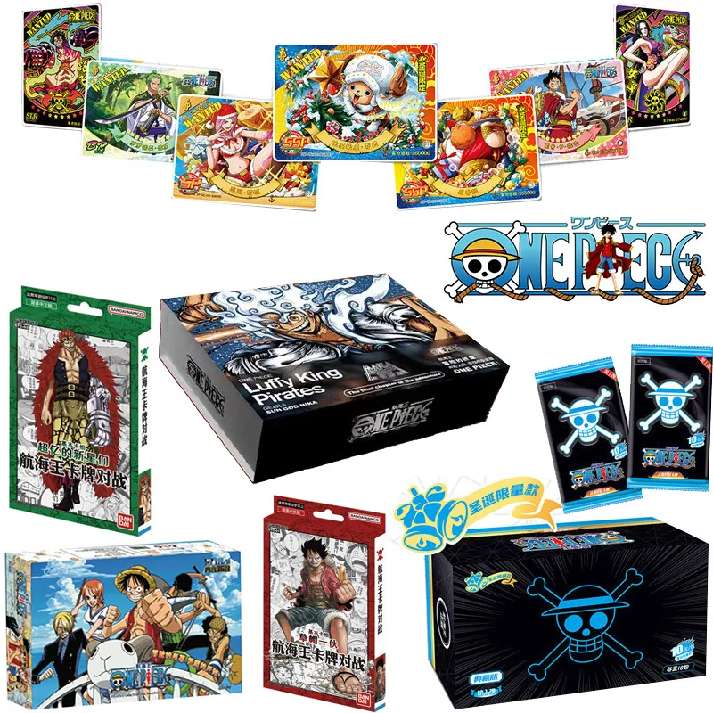 One Piece Collection Box Card Luffy Anime Characters Board Game Toy Flash Card Christmas