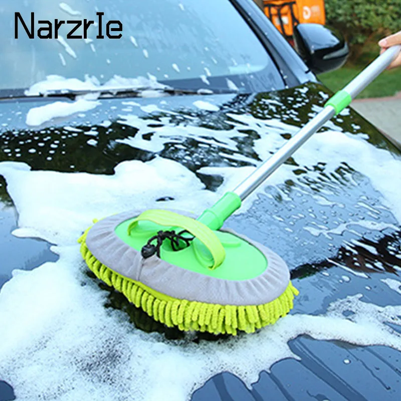 Car Cleaning Brush Detailing Adjustable Super absorbent Car Wash Brush Telescoping Long Handle Cleaning Mop Auto Accessories