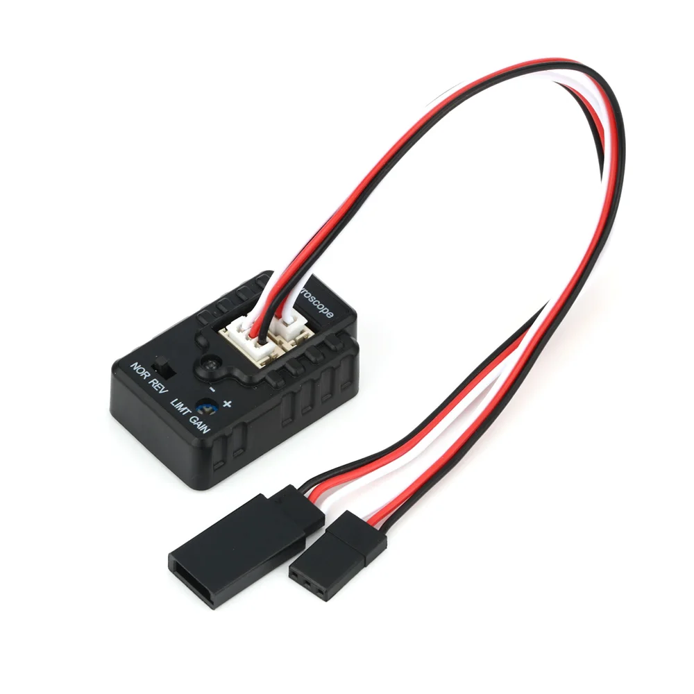 Mini gyroscope RC pour voiture drift et bateau, installé dans un châssis de voiture RC.