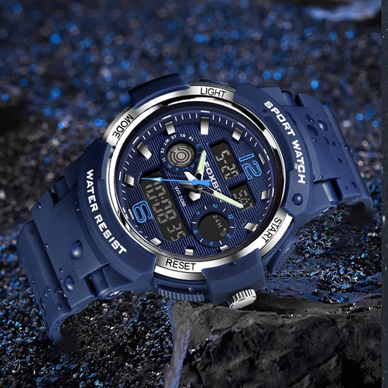 FOXBOX New Digital Watches For Men Military Silicone Sports Waterproof Watch Men Fashion Business Men's Quartz Wristwatches