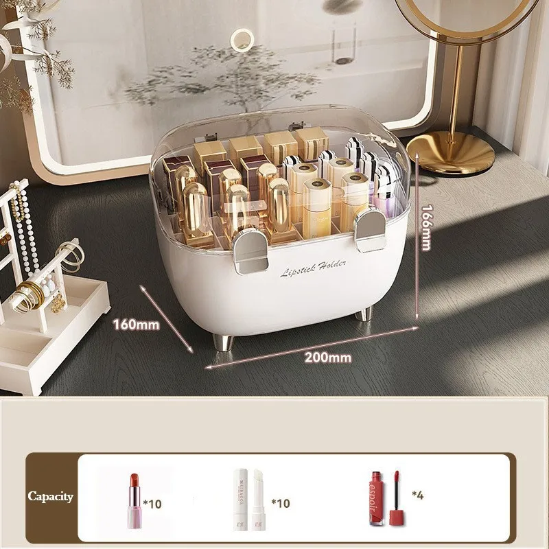 Lipstick Holder Organizer with Lid Clear Acrylic Lipstick Display Stand Container Dustproof Beauty Makeup Organizer for Cosmetic 5