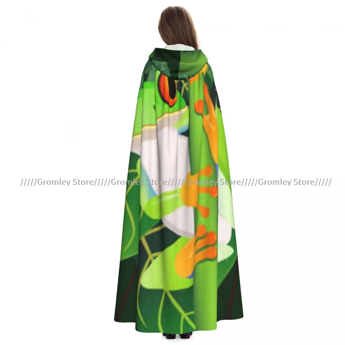 Capa De Bruja Con Capucha Verde 130cm - Disfraz Unisex De Terciopelo Para Halloween, Cosplay De Vampiro, Mago O Bruja - Tallas Adulto Y Niño