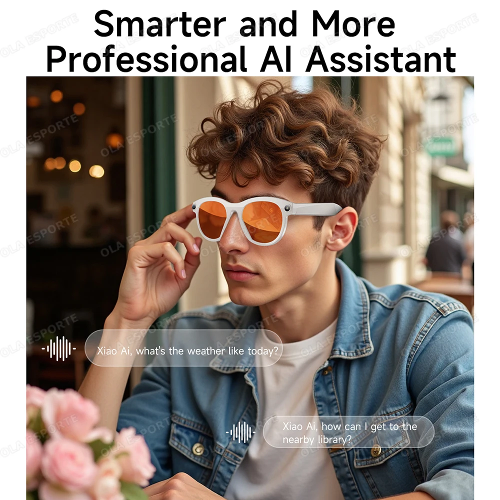 New HD AI Smart Camera Glasses Multifunctional Bluetooth Call Voice Assistant Music Player Translation Camera Glasses Men Women
