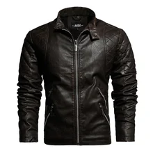 

Mens Motorcycle Jacket 2022 Autumn Winter Men New Faux PU Leather Jackets Casual Embroidery Biker Coat Zipper Fleece Jacket