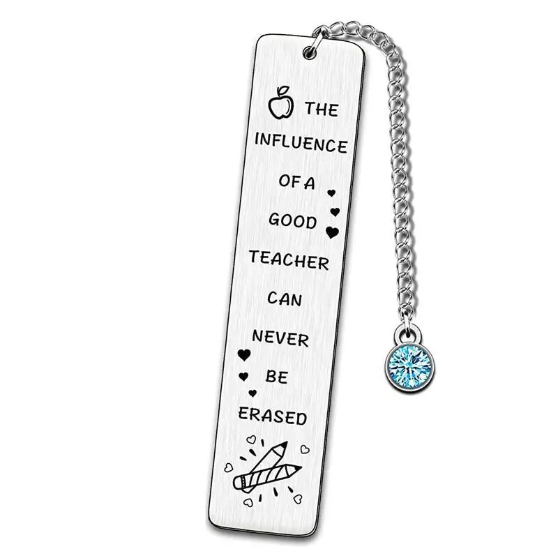 

Metal stainless steel bookmarks engraved English letter bookmarks can be engraved literary gift titanium steel bookmarks