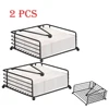 2Pcs New Flat Napkin Holder Metal Rustic Kitchen Napkin Holder Square Paper Dispensers with Adjustable Arm for Countertop Table 1