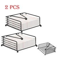 2Pcs New Flat Napkin Holder Metal Rustic Kitchen Napkin Holder Square Paper Dispensers with Adjustable Arm for Countertop Table 1