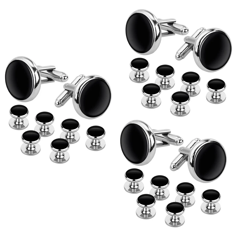 

Cufflinks And Studs Set For Tuxedo Shirts Business Wedding 6 Cufflinks And 18 Studs