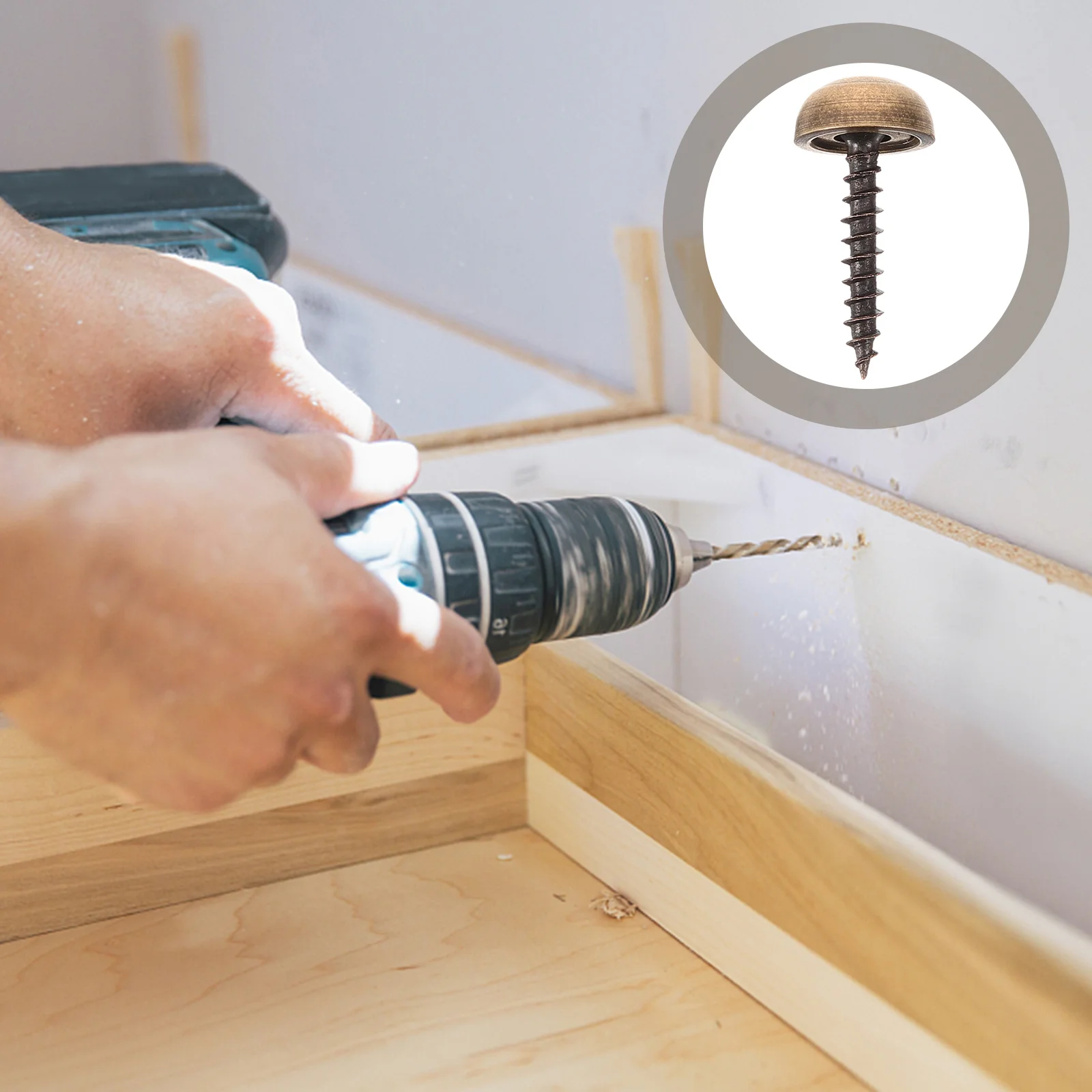 Brass Mirror Fixing Screws Cap Cover Nails Fasteners Self-Tapping Screws For Advertising Board Tea Tables Wardrobes Glass