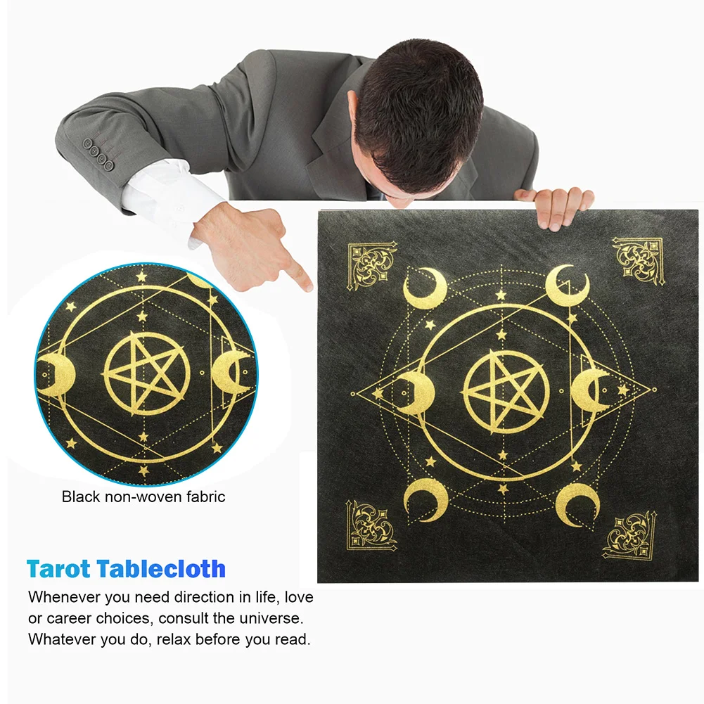 새로운 타로 카드 식탁보 Pentagram 운세 제단 헝겊 보드 게임 포춘 점성술 카드 패드 Foldable 49x49cm for Solitaire