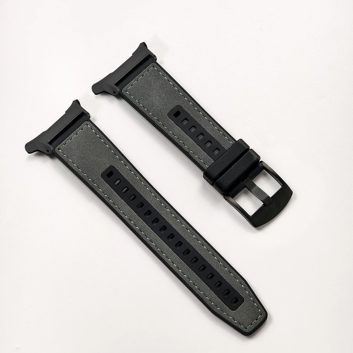 Premium Leather Silicone Sports Strap – Elegant Bracelet Band Loop with Clasp