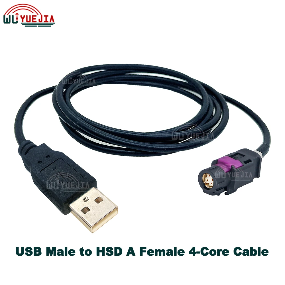 Cavo Da Hsd A Usb Usb Am / Af A 4 Pin Hsd Codice Nero A Jack Femmina Cavo Lvds Schermo Di Controllo Dell'Unità Principale Dell'Auto Adattatore Per Cav
