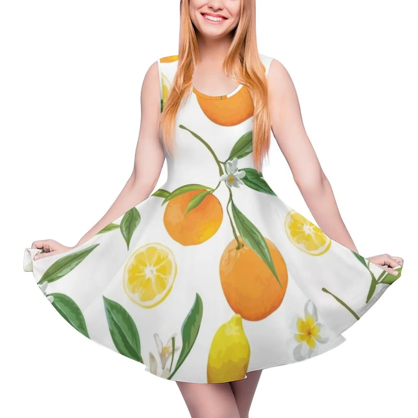 Lemons and oranges Sleeveless Dress sexy dress for women Dresses