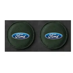 Set of 2 Non - Slip Waterproof Heat - Resistant Car Cup Mats (Green For Ford)