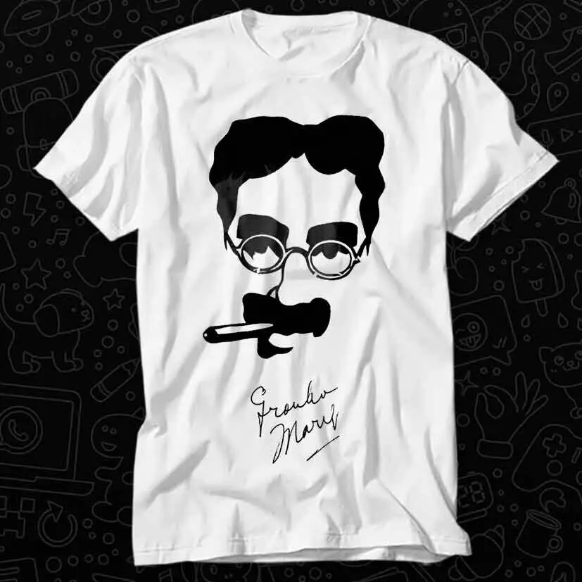Groucho Bradley Autografo Brothers Chico Harpo Duck Soup T Shirt 336 Maniche Lunghe O Corte