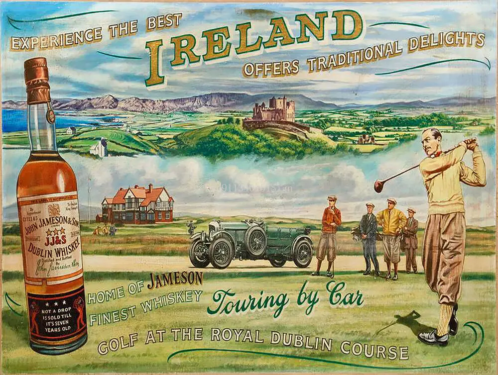 

Vintage Jameson Irish Whiskey Ad Reproduction Metal Sign Bar Decor