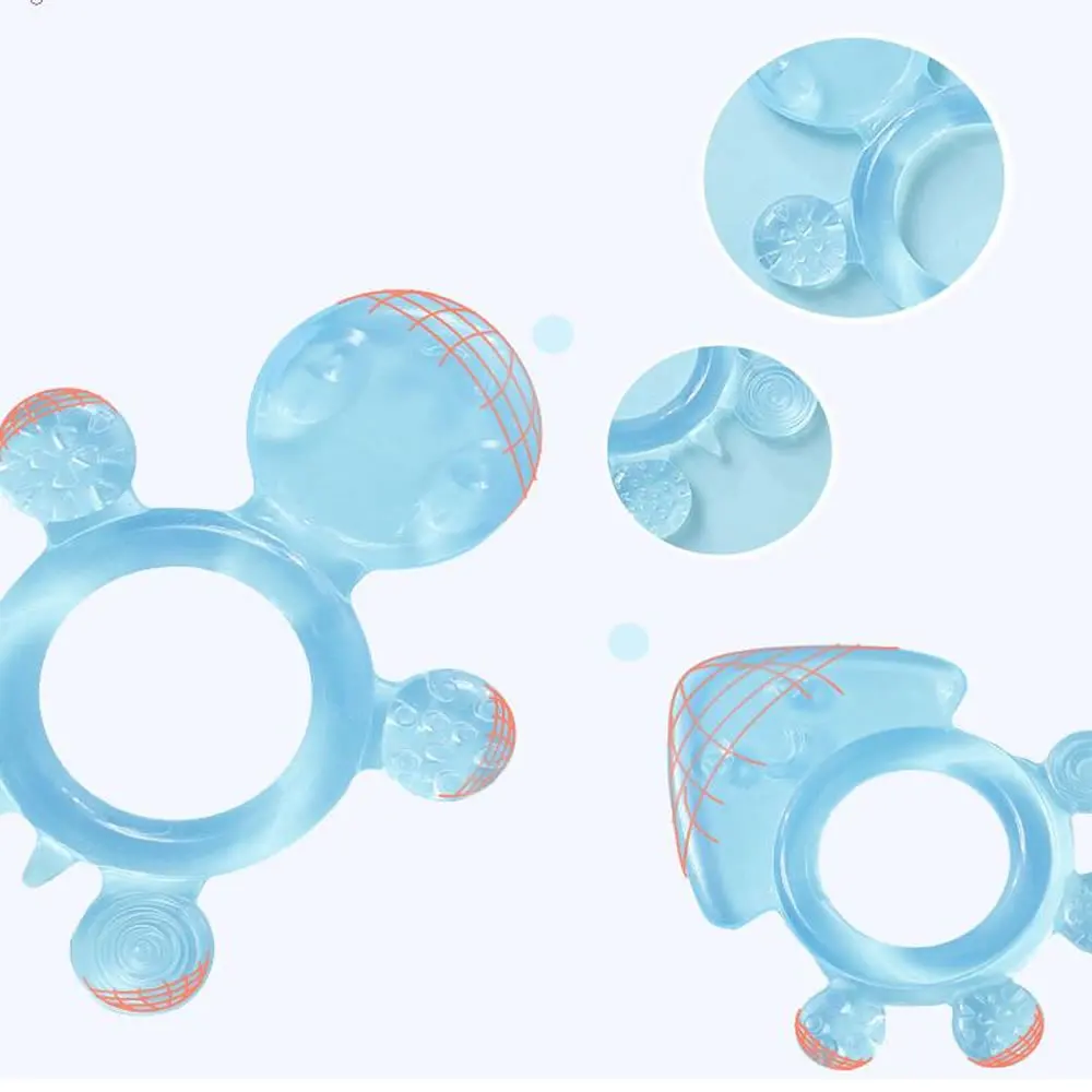 Silicone Teething Toys Teething Toys Baby Teeth Grinder Baby Soft Teeth Gum Pure Silicone Bite Gum Toys for 3-24 months