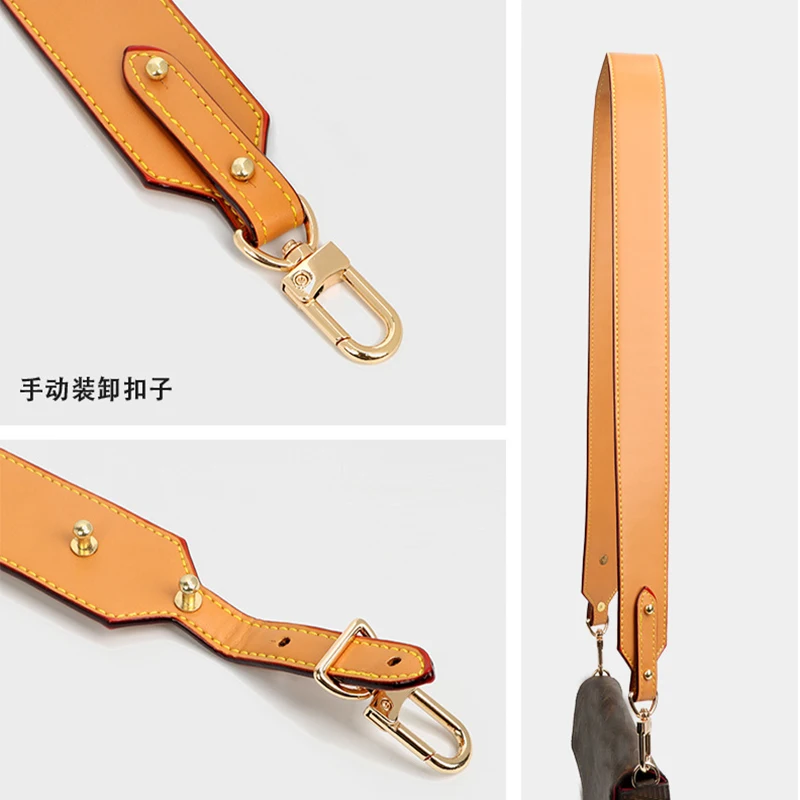 Genuine Cow Leather Ajustable Bag Strap Shoulder Carry Belt For Designer Women Handbag Lady Pochette Bucket Bag Accessories