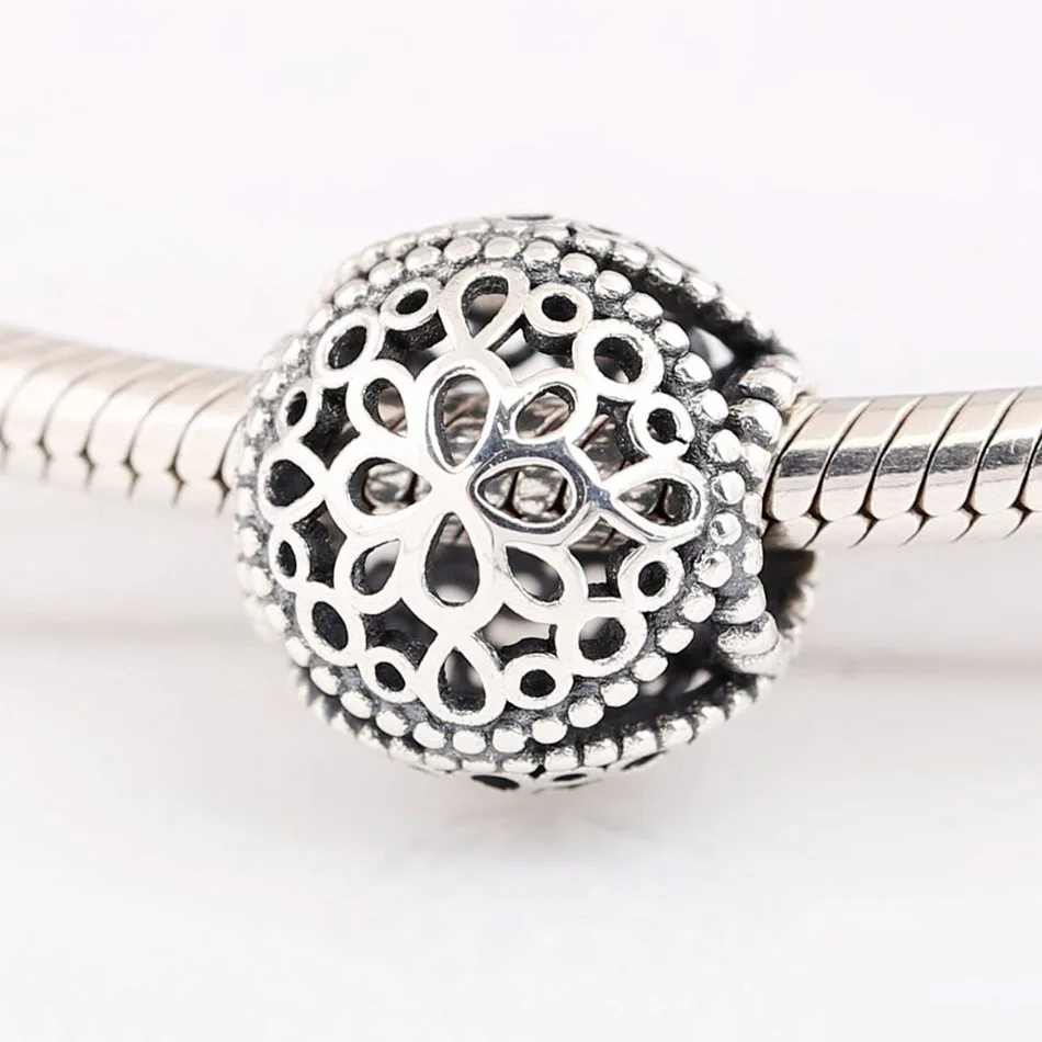 

Openwork Flowers Charm fit Women Bracelet Bangle DIY Jewelry S925 Sterling Silver Bead Girl Lady Fashion Gift
