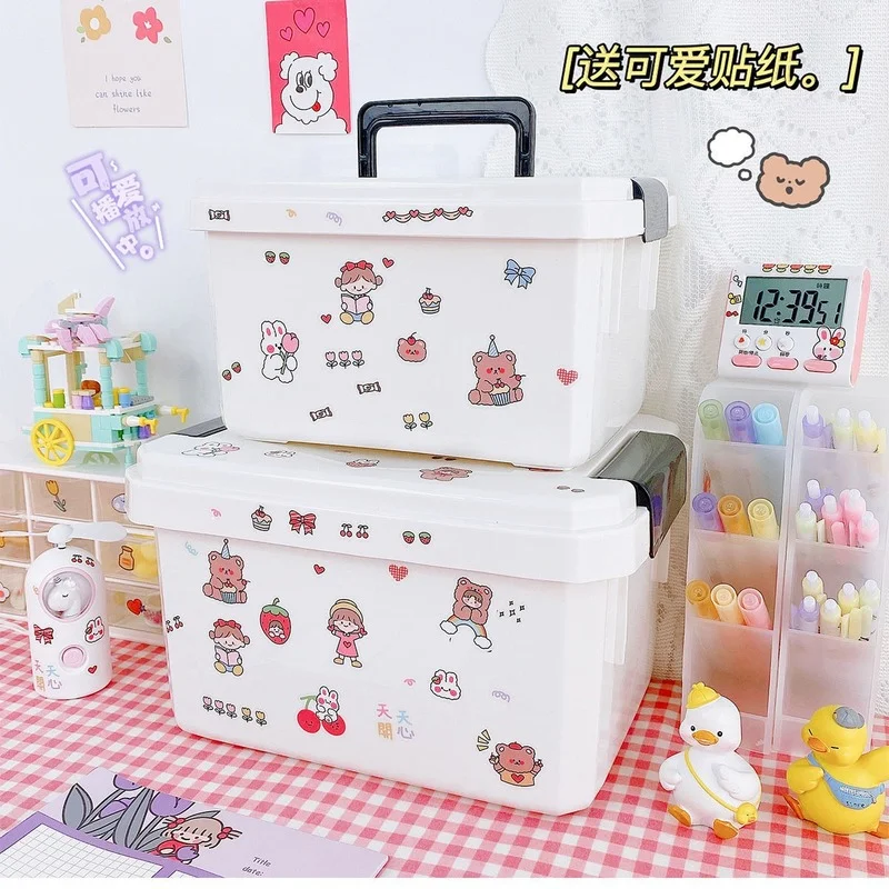 

Student Desktop Storage Box Ins Nail Tool Portable Finishing Rack Box Cosmetics Nail Polish Glue Compartment Storage Box