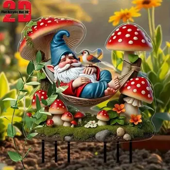 1 piece of outdoor garden decoration for elderly people and birds. Weather resistant home decoration in the courtyard. 1