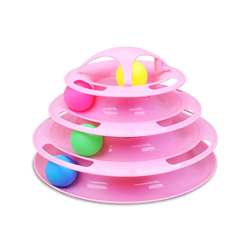 Chats Wood Toy Wood Tree Games for Cat Cat Accessories Double-layer Rotating Track Ball Cat Intellectual Track Tower Funny Plate puppy heartbeat toy Toys