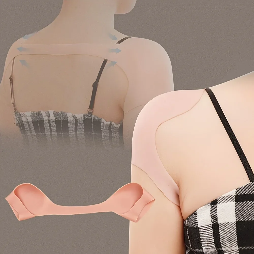 Women's Invisible Shoulder Pad Universal Soft Anti-Slip Silicone Shoulder Push-up Pad Reusable Enhancer Sewing Supplies