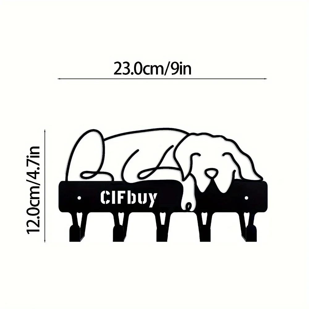 Metal Dog Wall Decor - Minimalist Artwork for Room, Durable Wall Mount, Combines Style as Wall Art & Function as Home Hook 2