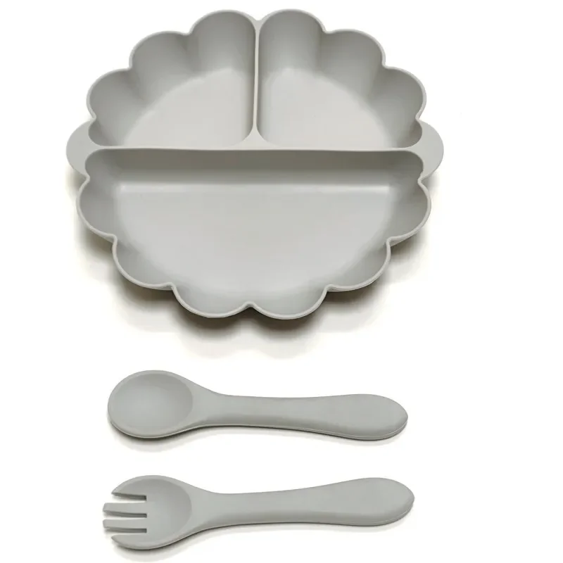 Silicone Dinner Plate 3pcs Children Tableware