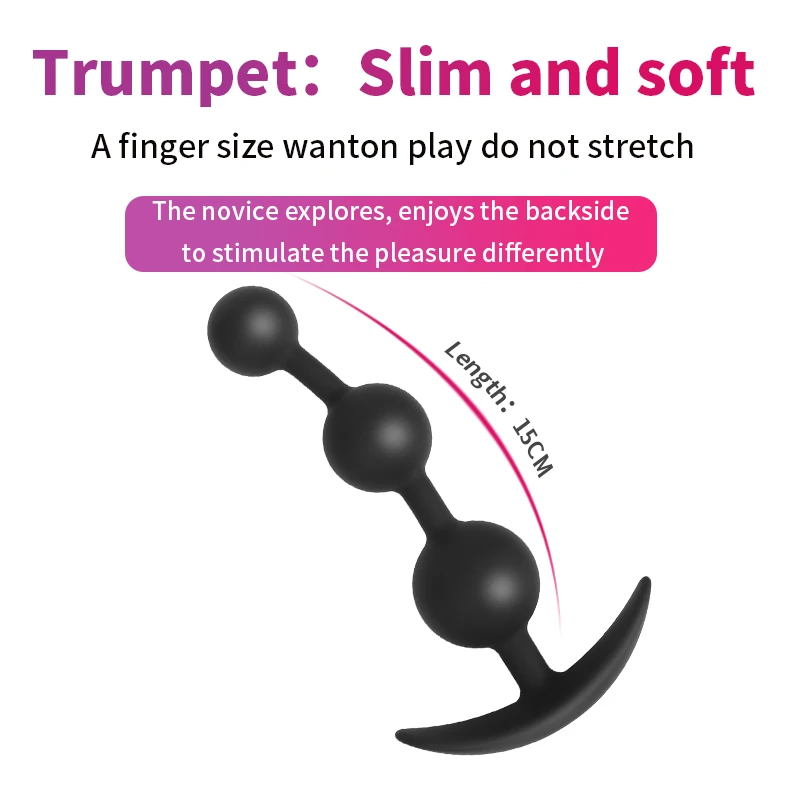 Plug anale in silicone con sfere per massaggio alla prostata_voghion.com