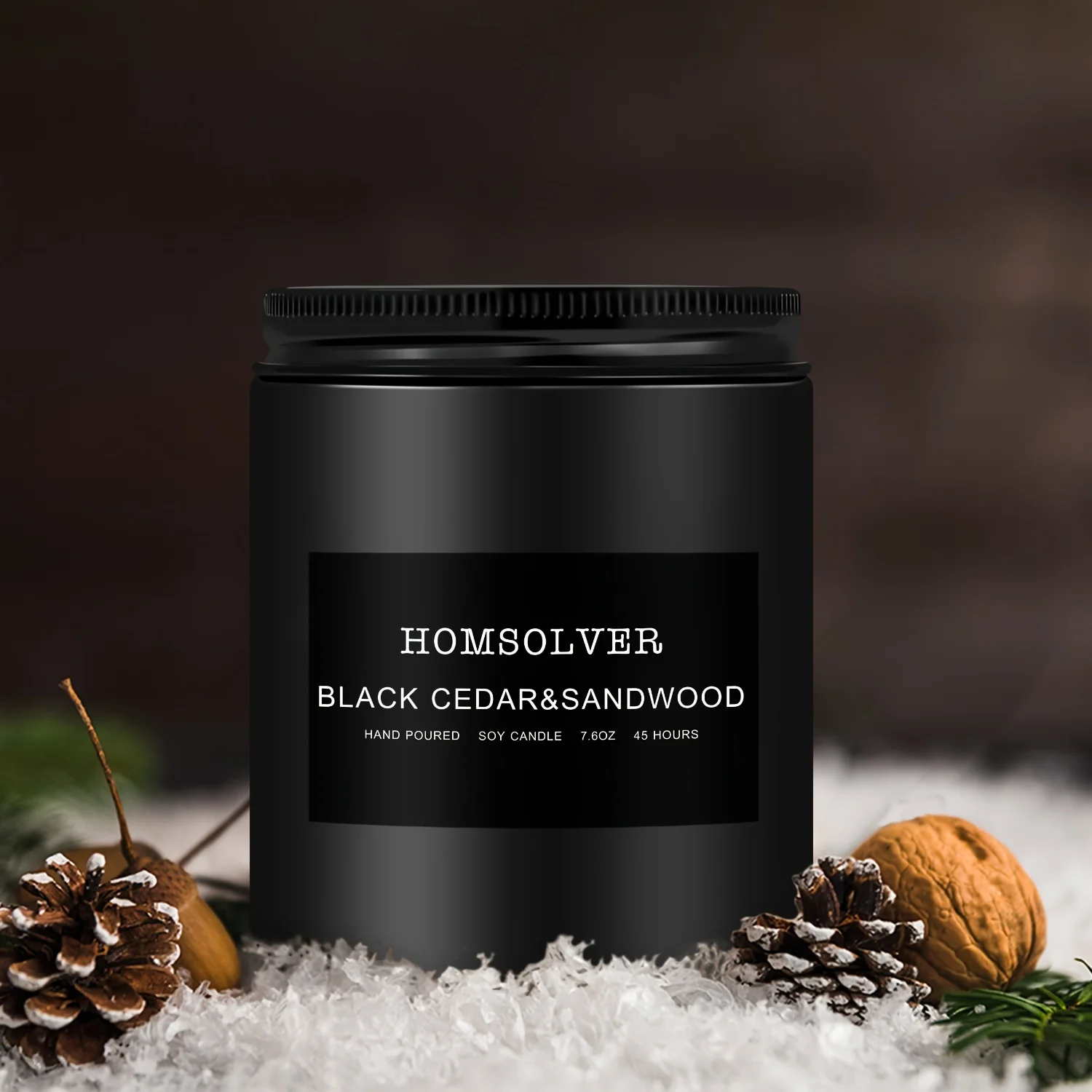 

1pc Scented Candles, Black Cedar & Sandwood Candles For Men, Candles For Home Scented, Aromatherapy Soy Candles, 50 Hour Burn, I