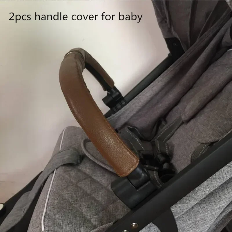 Baby Stroller Handle Cover PU Leather Pram Handle Case FIT for Baby YoyaPlus 3 Trolley Armrest Bumper Bar Cover Accessories