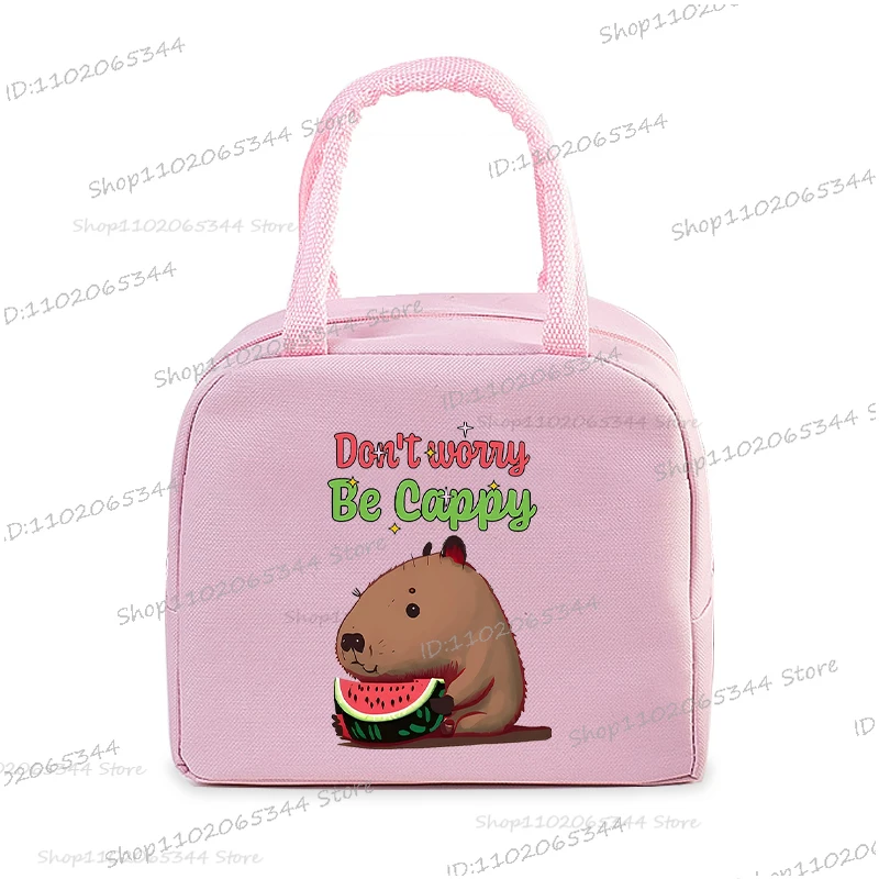 Cute Capybara Print Women Men Lunch Bag Fashion Animal Capybara Portable Insulated Bags School Kids Multifunctional Food Handbag lunch bag bento bag