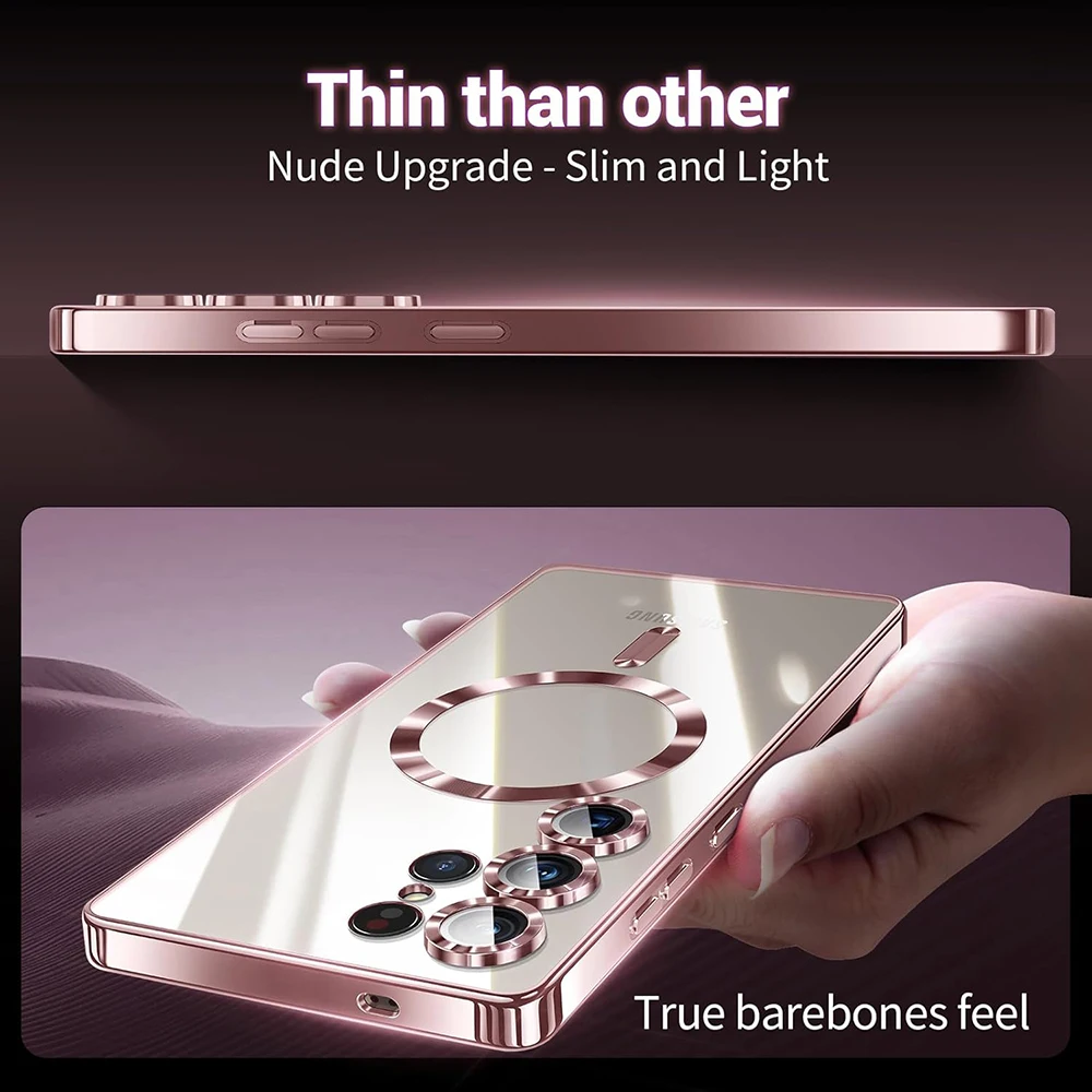Luxury Glitter Plating Clear Silicone Soft Case with Magnetic Feature