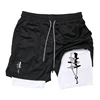 Hat Graphic Print 2 in 1 Shorts for Men Summer Sporty Quick Dry Shorts Gym Workout Running Shorts with Phone Pocket Activewear