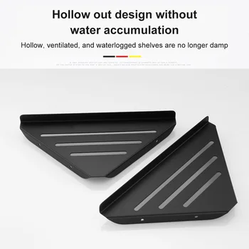 1/2/3/4Pcs ห้องน้ําชั้นวางไม่มีเจาะสแตนเลสแชมพู Rack มุมชั้นวางของ Heavy-Duty Hollow อุปกรณ์ห้องน้ํา 2