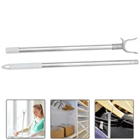 Clothes Rail Clothesline Adjustable Rod for Clothing Indoors Pole Stainless Steel Reaching Rods Garment 2