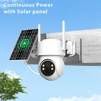 WONSDAR – caméra PTZ solaire sans fil, 2 pièces, batterie intégrée, caméra de surveillance vidéo extérieure, longue durée de veille, iCSee 3